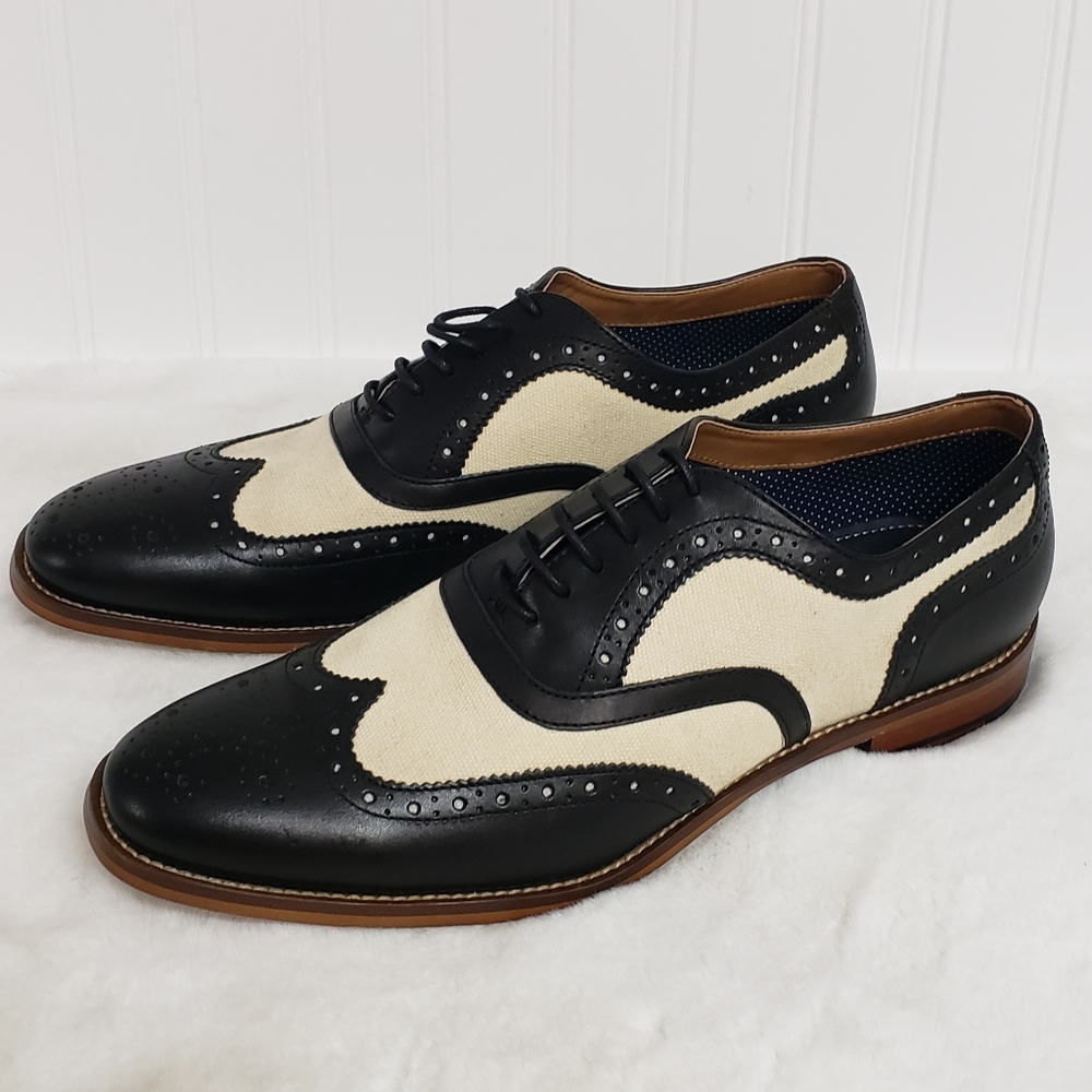 Winthrop Tilly Black Canvas Derby Shoes 10.5